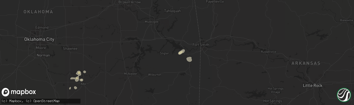 Hail map in Keota, OK on July 7, 2024