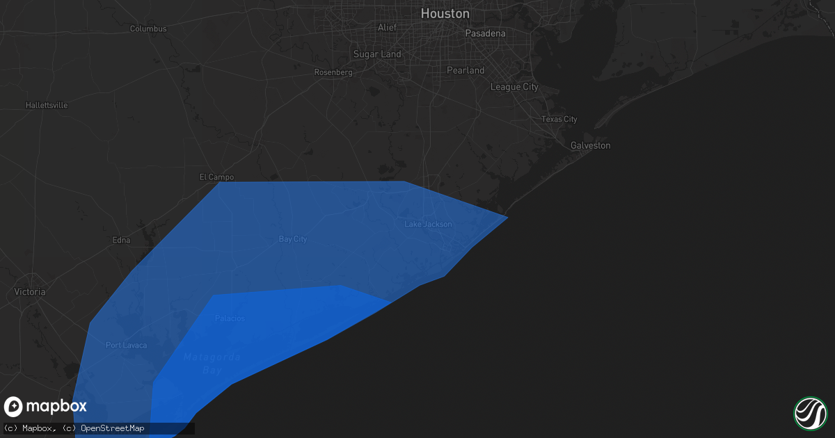 Hail map in Lake Jackson, TX on July 7, 2024