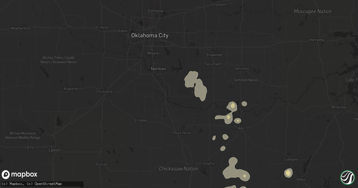 Hail map in Lexington, OK on July 7, 2024