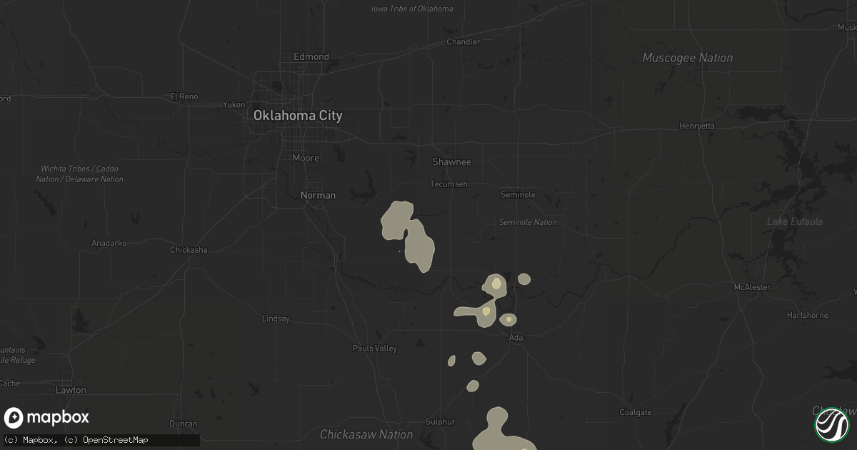 Hail map in Macomb, OK on July 7, 2024