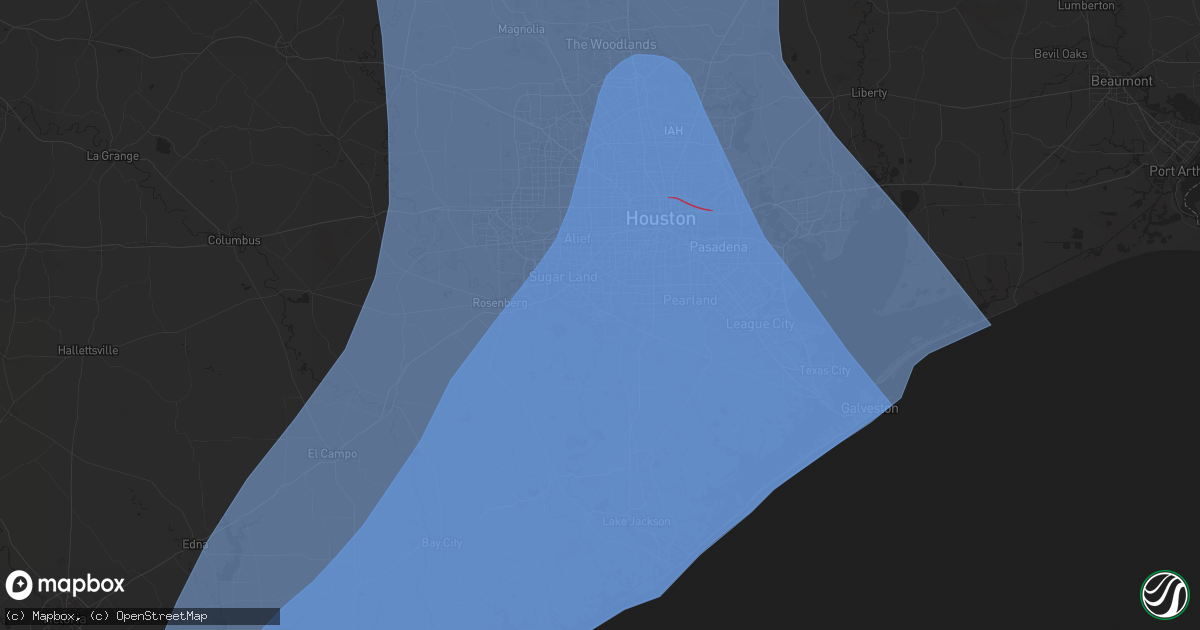 Hail map in Missouri City, TX on July 7, 2024