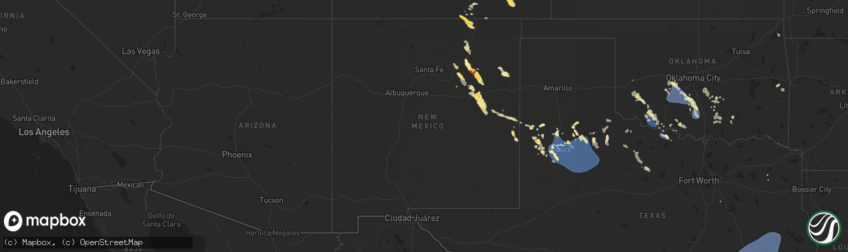 Hail map in New Mexico on July 7, 2024