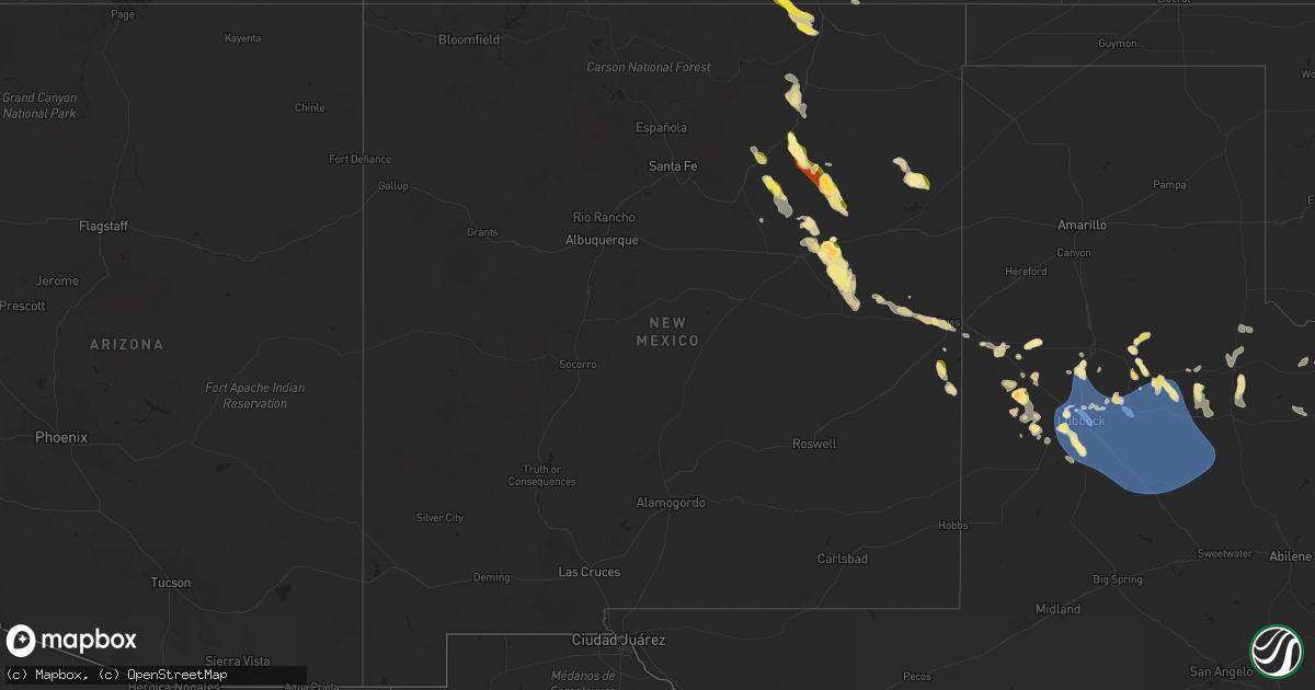 Hail map in New Mexico on July 7, 2024