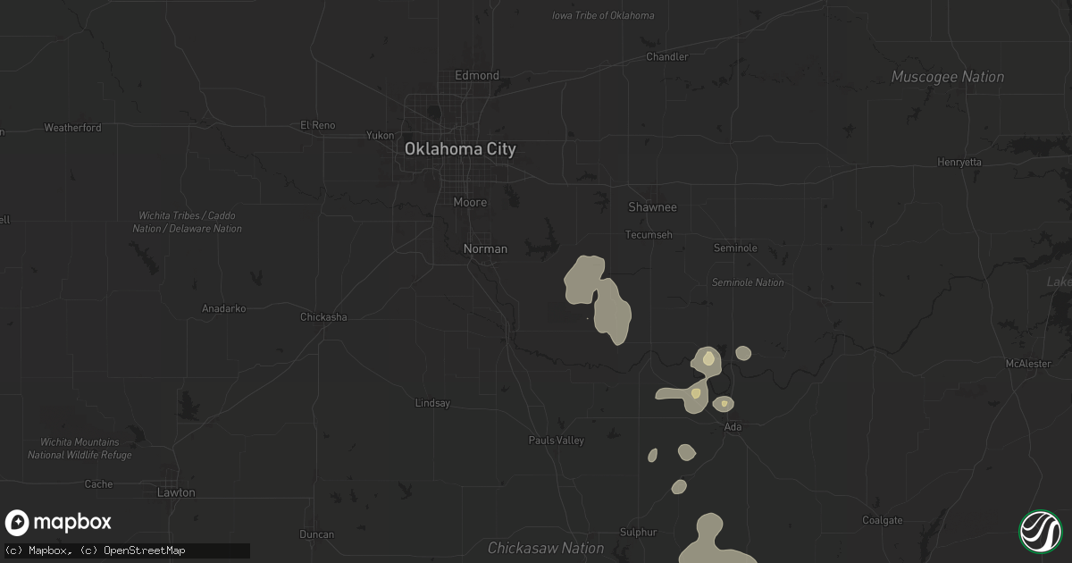 Hail map in Noble, OK on July 7, 2024