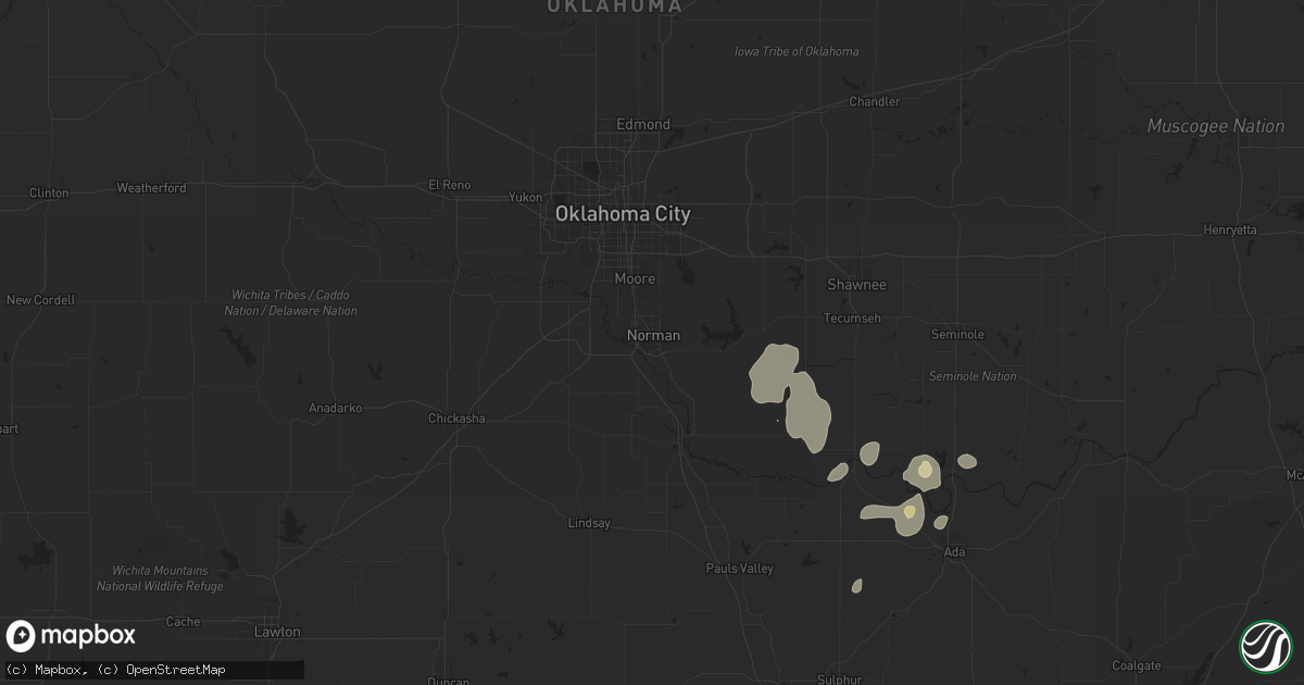 Hail map in Norman, OK on July 7, 2024
