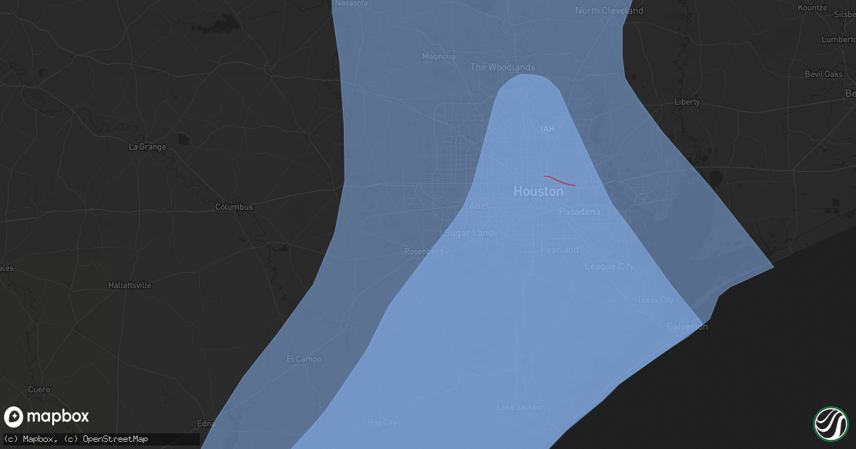 Hail map in Richmond, TX on July 7, 2024
