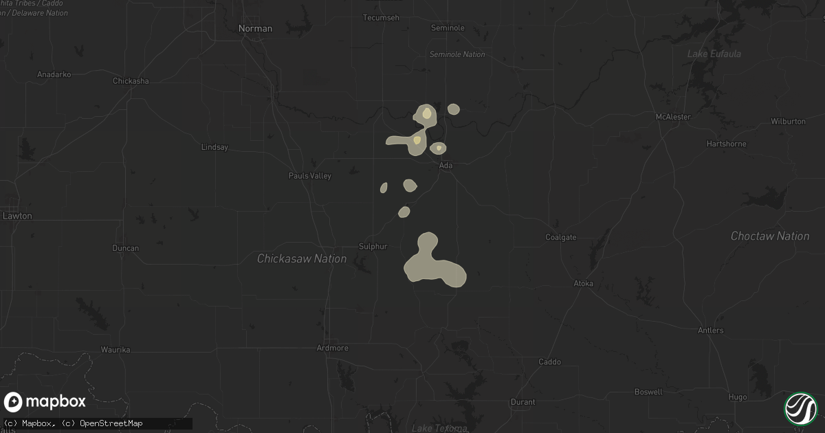 Hail map in Roff, OK on July 7, 2024