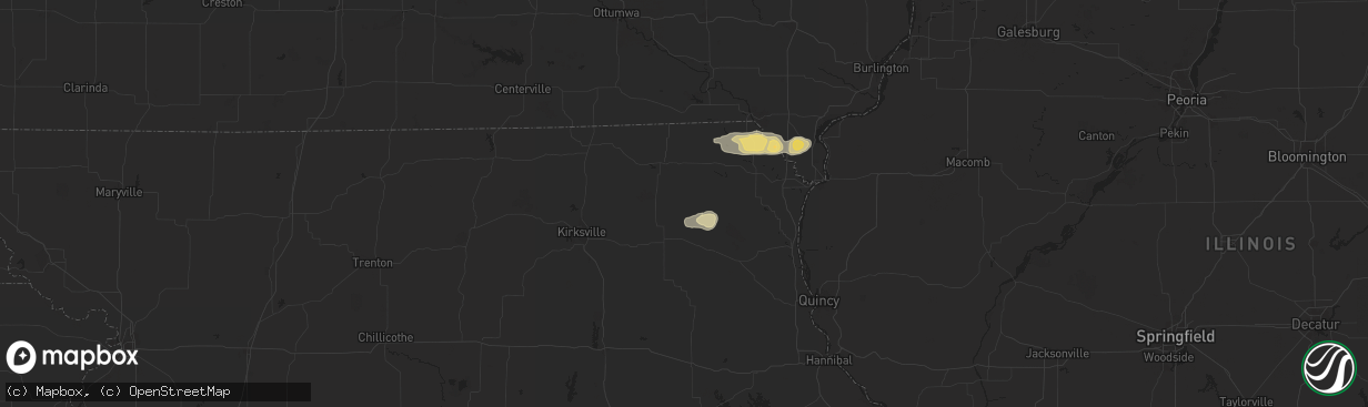 Hail map in Rutledge, MO on July 7, 2024