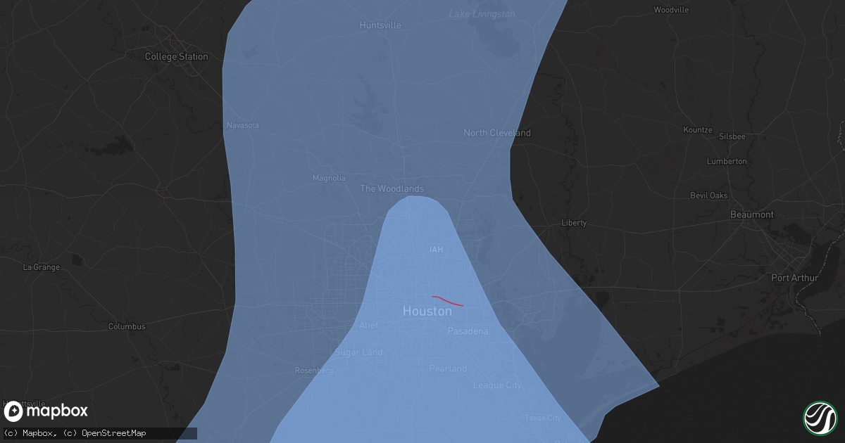 Hail map in Spring, TX on July 7, 2024