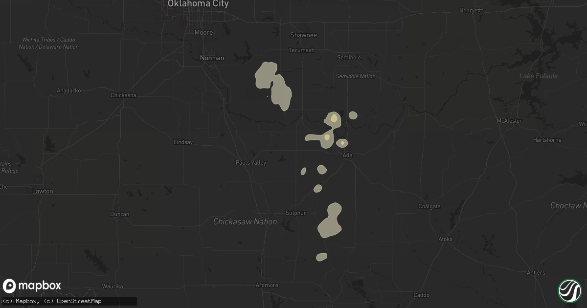 Hail map in Stratford, OK on July 7, 2024