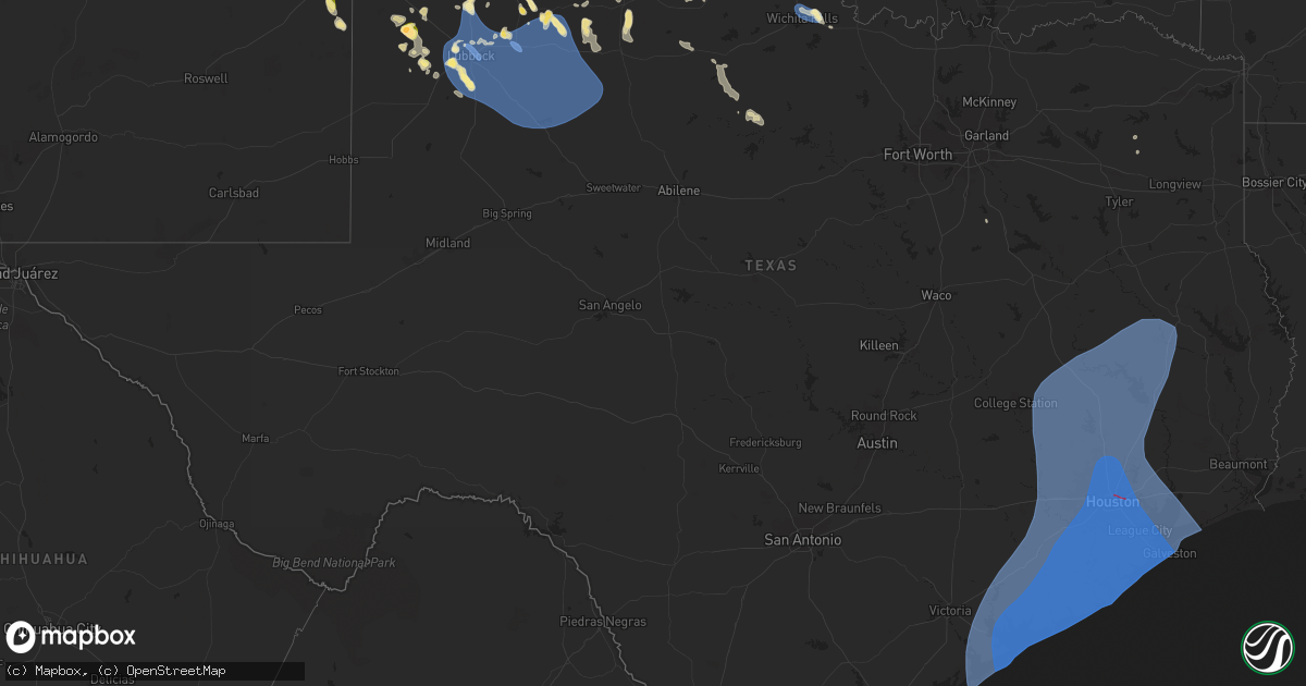 Hail map in Texas on July 7, 2024