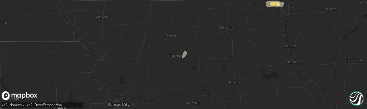 Hail map in Wheeling, MO on July 7, 2024