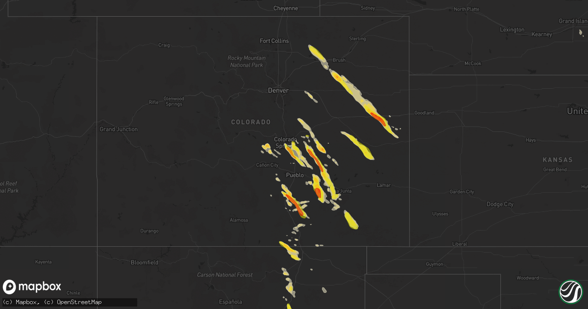 Hail map on July 7, 2024