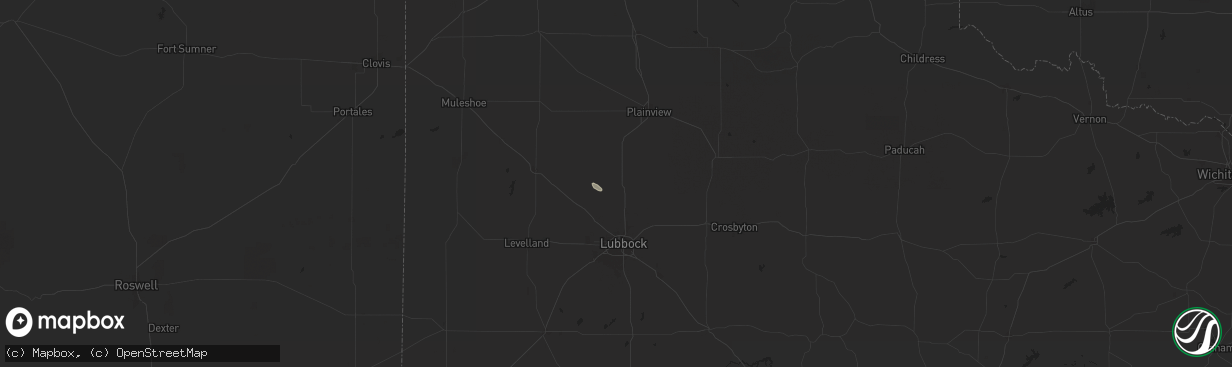 Hail map in Abernathy, TX on July 7, 2025