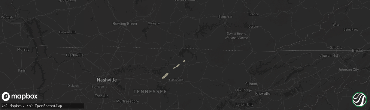 Hail map in Allons, TN on July 7, 2025