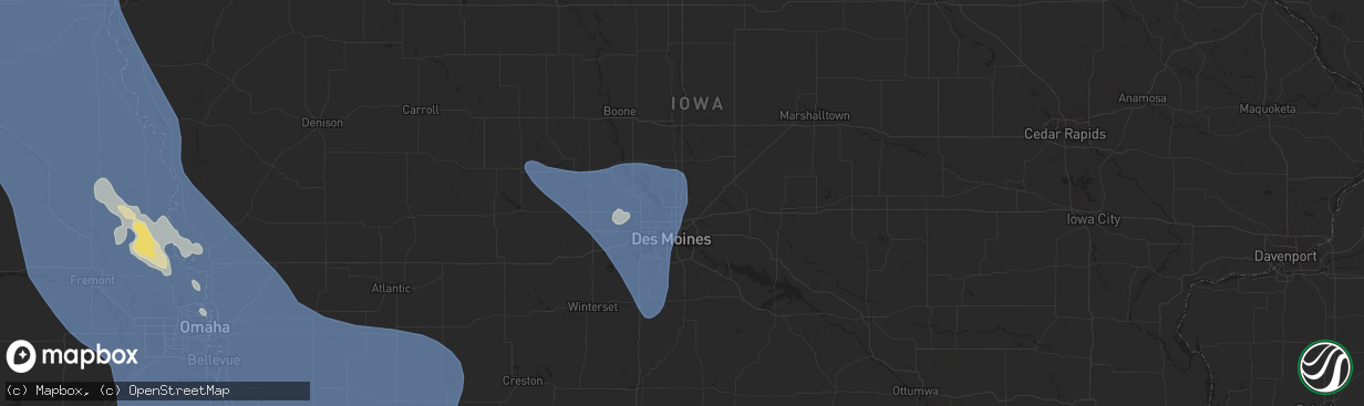 Hail map in Ankeny, IA on July 7, 2025