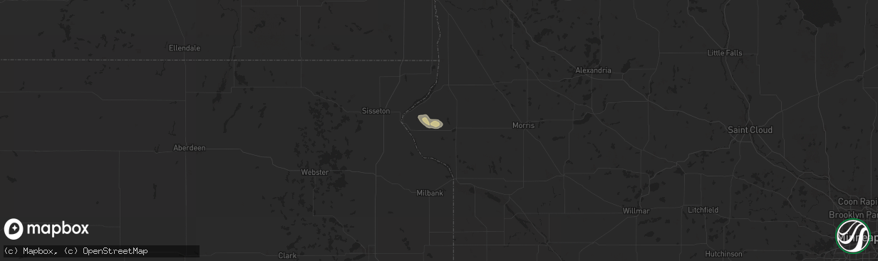 Hail map in Barry, MN on July 7, 2025