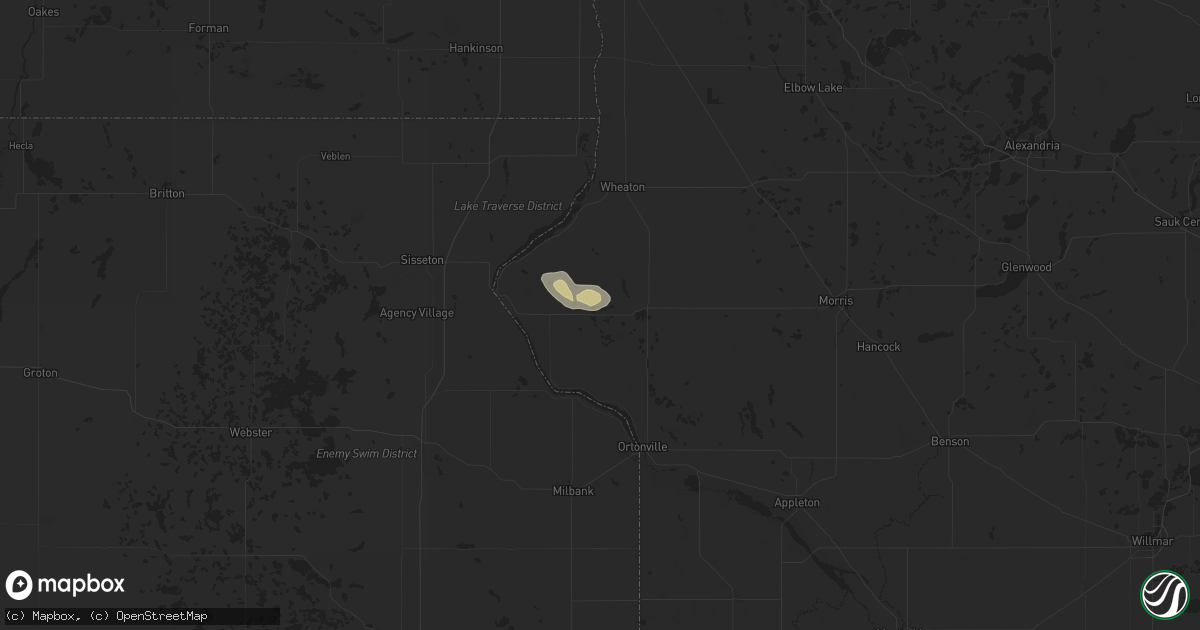 Hail map in Barry, MN on July 7, 2025