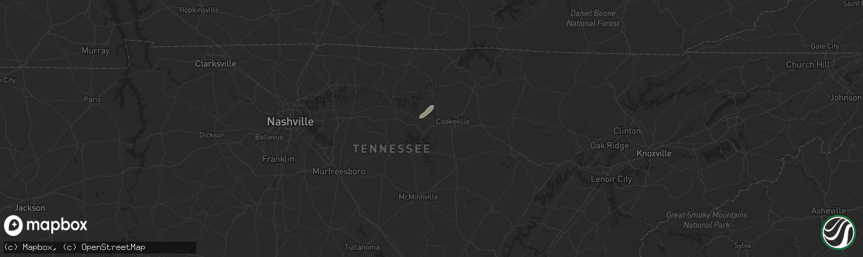Hail map in Baxter, TN on July 7, 2025