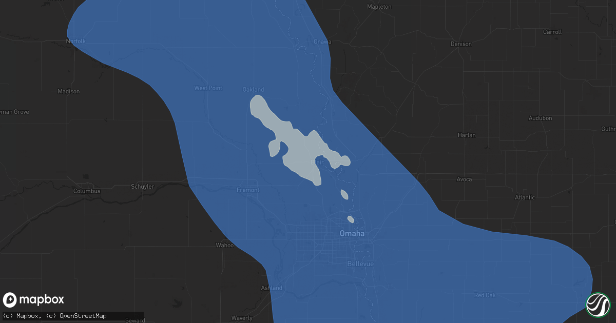 Hail map in Blair, NE on July 7, 2025