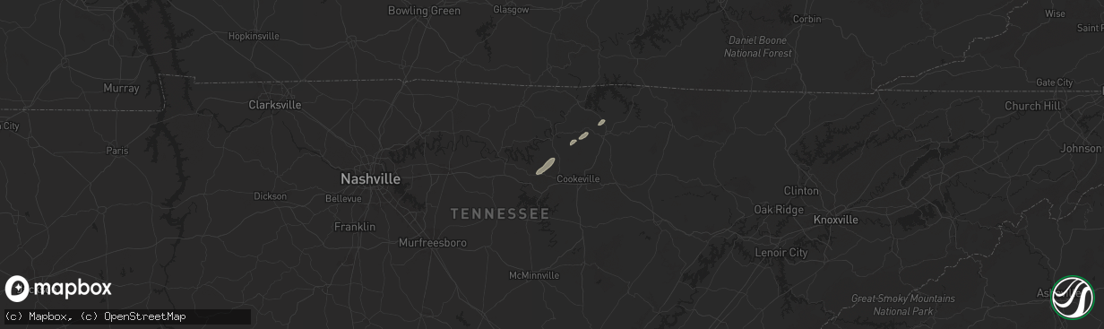 Hail map in Bloomington Springs, TN on July 7, 2025