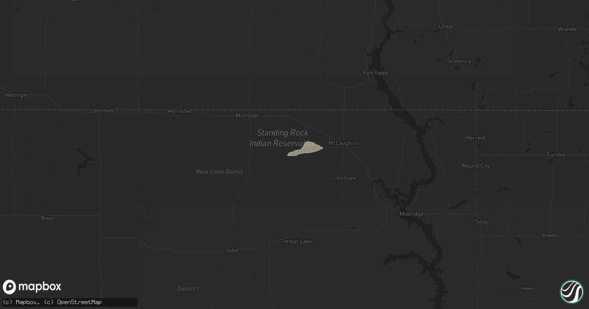 Hail map in Bullhead, SD on July 7, 2025