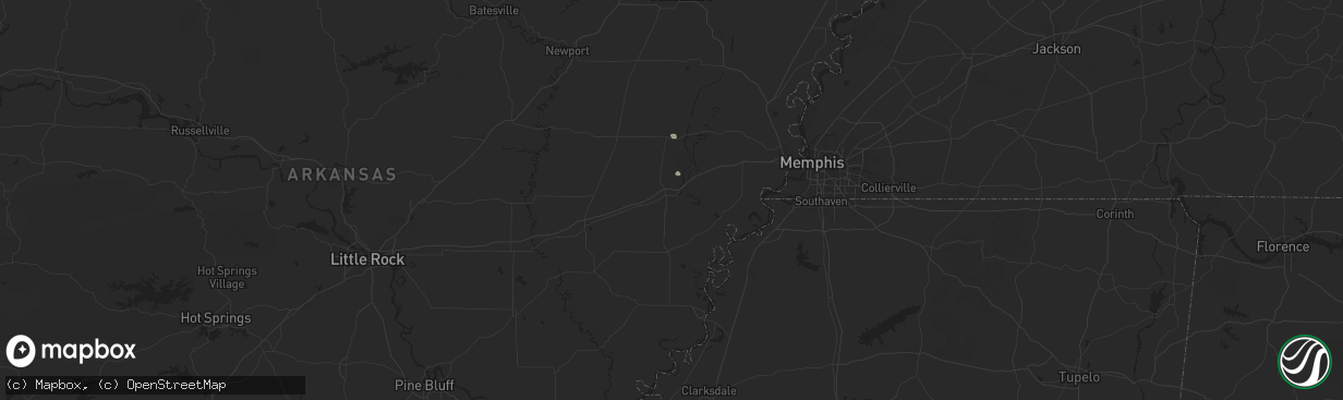 Hail map in Forrest City, AR on July 7, 2025