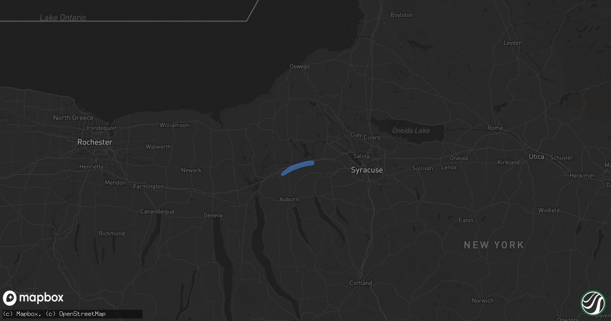 Hail map in Jordan, NY on July 7, 2025