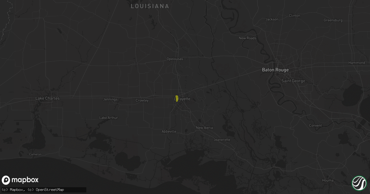 Hail map in Lafayette, LA on July 7, 2025