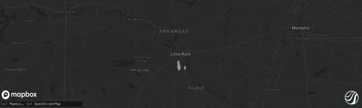 Hail map in Little Rock, AR on July 7, 2025