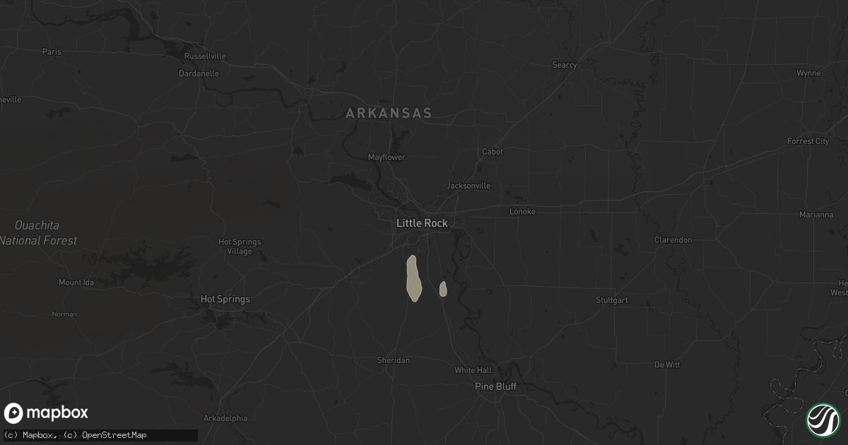 Hail map in Little Rock, AR on July 7, 2025