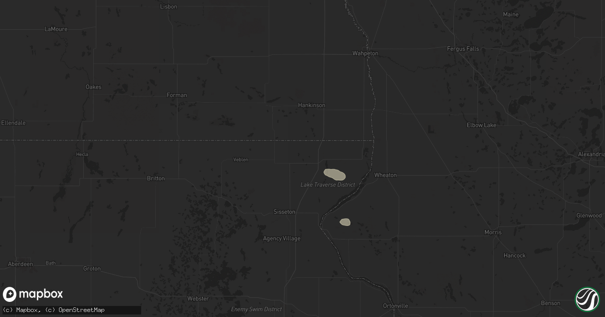 Hail map in New Effington, SD on July 7, 2025