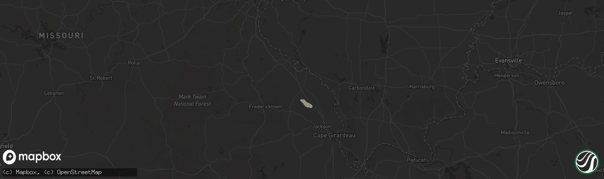 Hail map in Perryville, MO on July 7, 2025