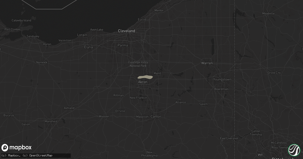 Hail map in Tallmadge, OH on July 7, 2025