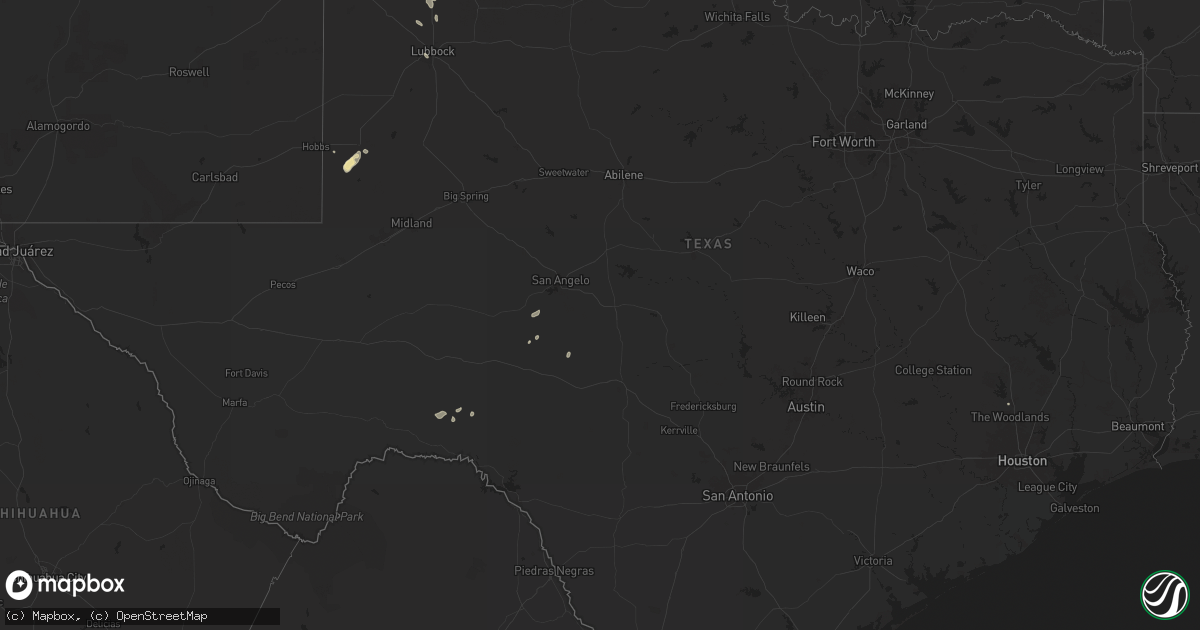 Hail map in Texas on July 7, 2025