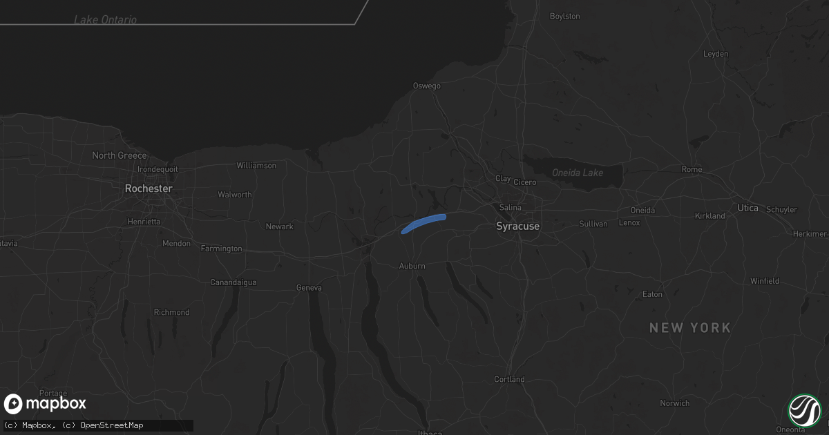 Hail map in Weedsport, NY on July 7, 2025