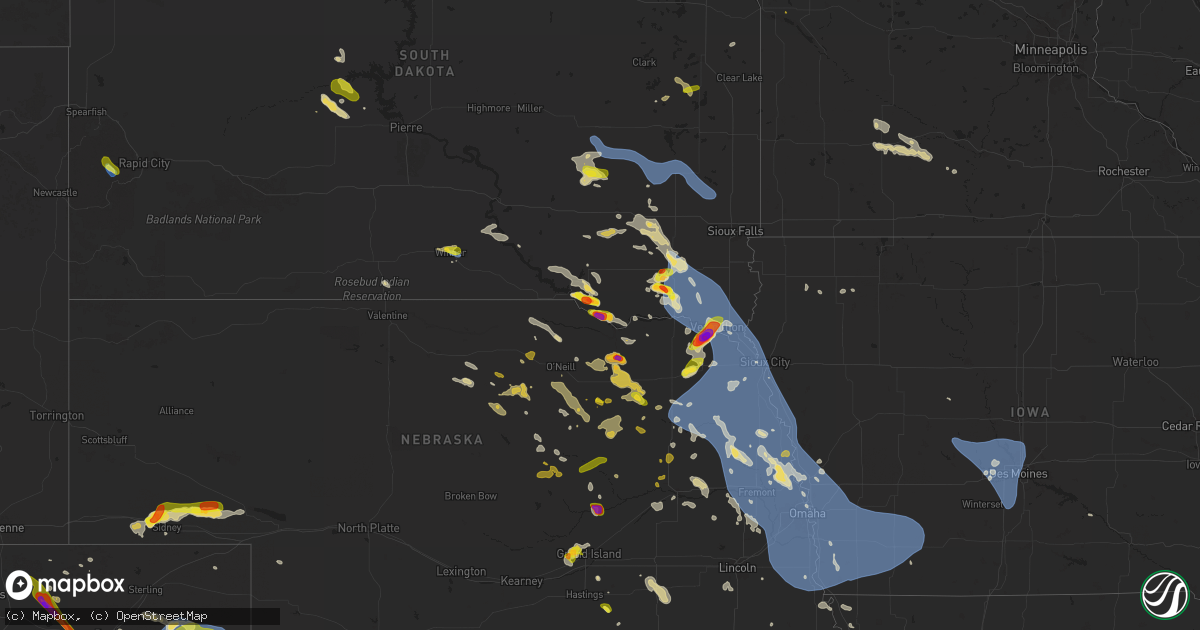 Hail map on July 7, 2025