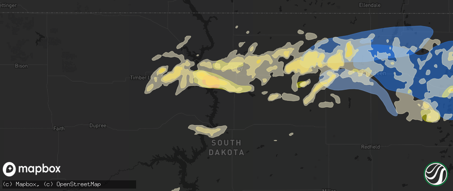 Hail map in Akaska, SD on July 7, 2026