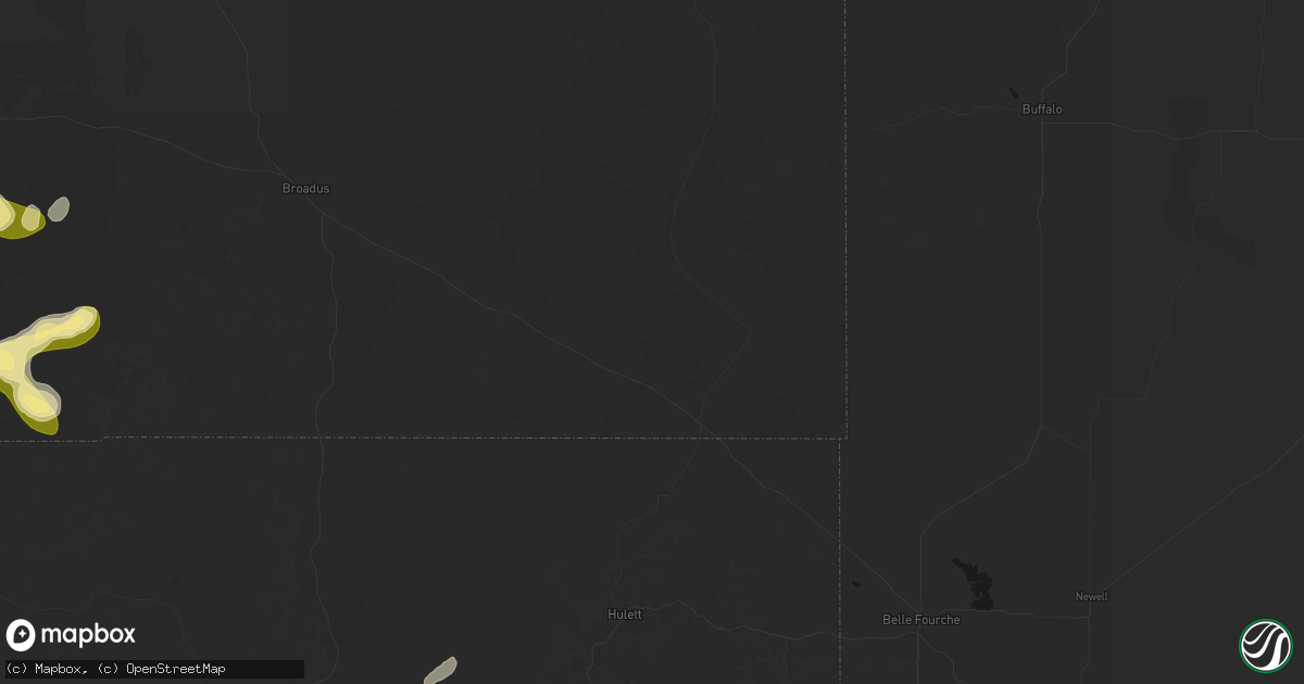 Hail map in Alzada, MT on July 7, 2026