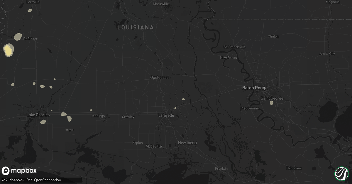 Hail map in Arnaudville, LA on July 7, 2026