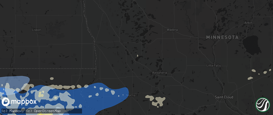 Hail map in Ashby, MN on July 7, 2026