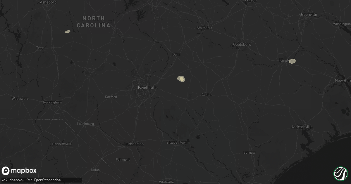 Hail map in Autryville, NC on July 7, 2026