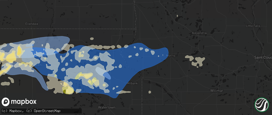 Hail map in Barry, MN on July 7, 2026