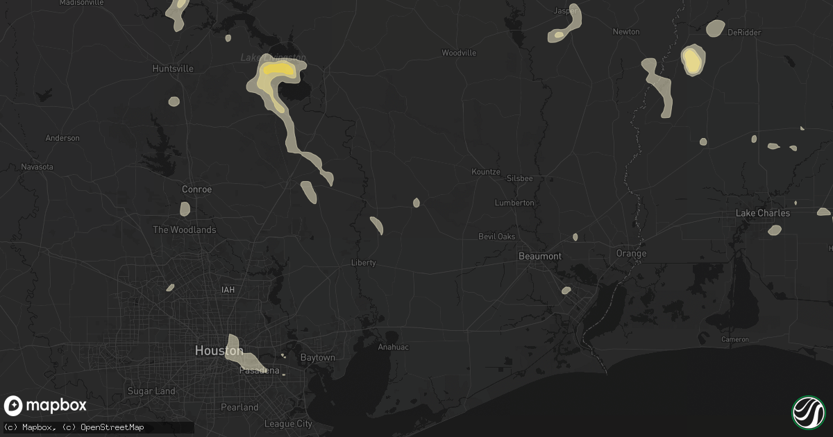 Hail map in Batson, TX on July 7, 2026