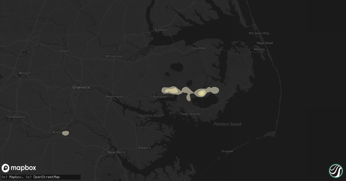 Hail map in Belhaven, NC on July 7, 2026