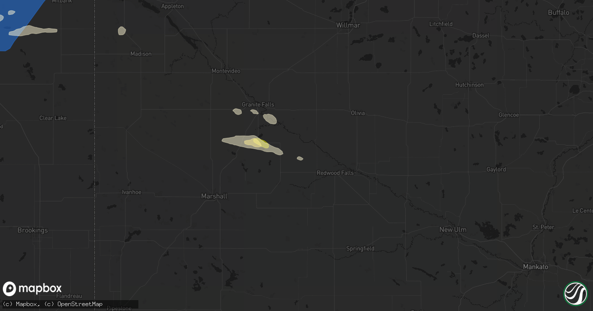 Hail map in Belview, MN on July 7, 2026