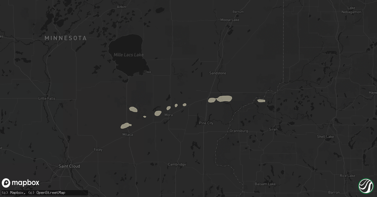 Hail map in Brook Park, MN on July 7, 2026