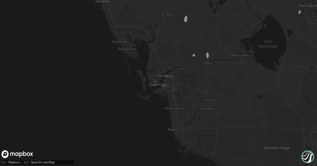 Hail map in Cape Coral, FL on July 7, 2026
