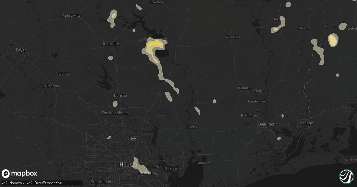 Hail map in Cleveland, TX on July 7, 2026