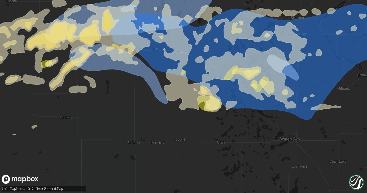 Hail map in Conde, SD on July 7, 2026